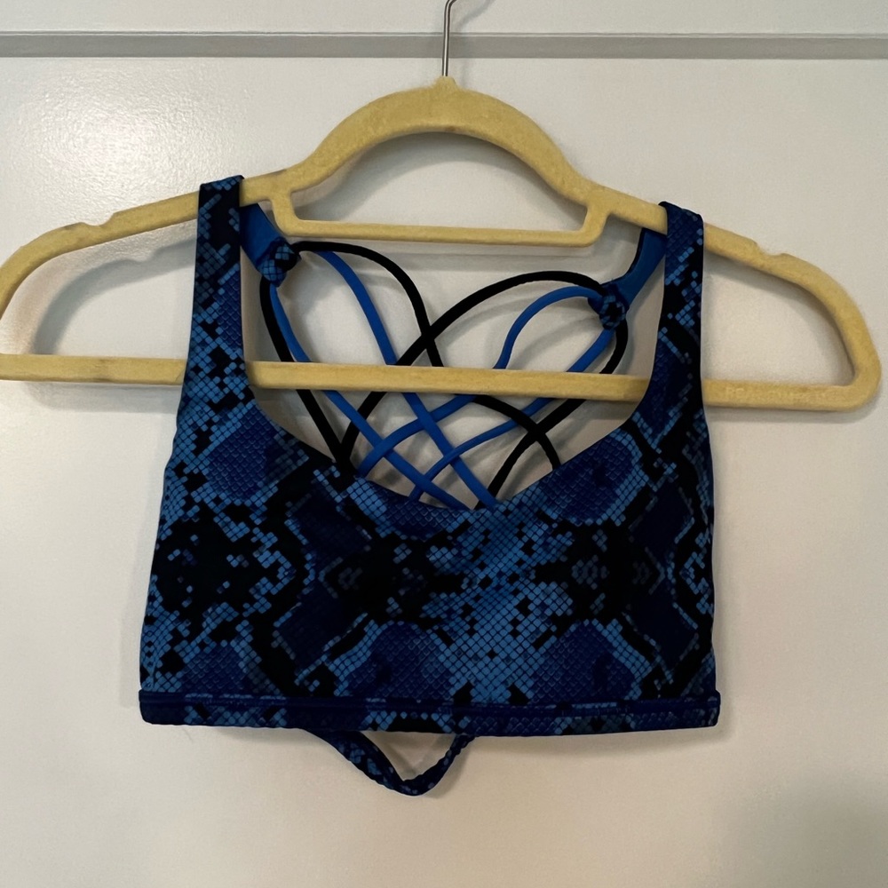 Lululemon blue snakeskin sports bra